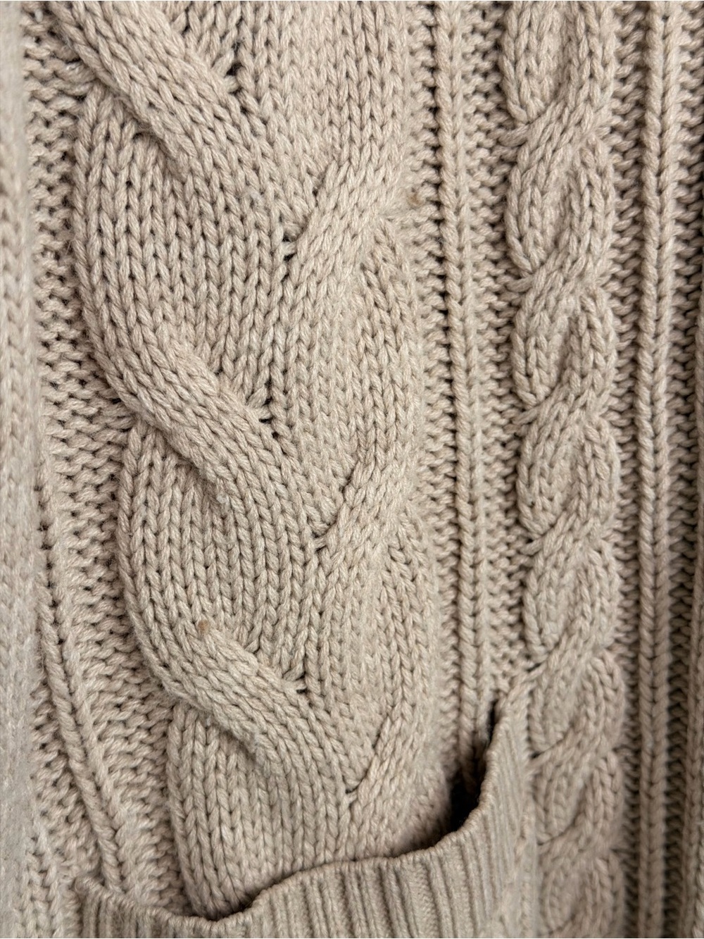 Torrid Cable Knit Grandpa Cardigan Size 2 2X Oatmeal Button Front Chunky Sweater - Picture 6 of 9